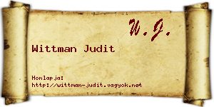 Wittman Judit névjegykártya